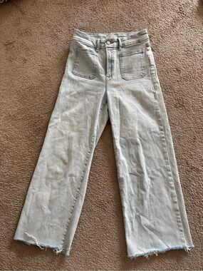 Good American Light Wash Wide Leg Jeans